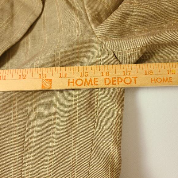 Ann Taylor Vtg Blazer 2P Tan Stripe Tailored Clueless Preppy Linen Schoolgirl - Picture 6 of 14